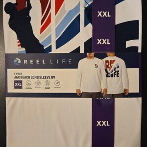 MEN'S REEL LIFE JAX BEACH LONG SLEEVE UV SHIRT SIZE XXL NEW